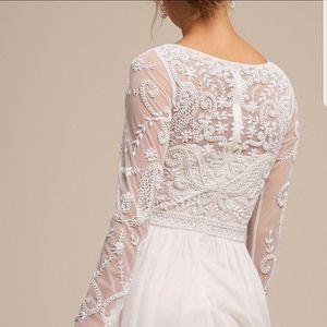 Long sleeve beaded wedding dress
